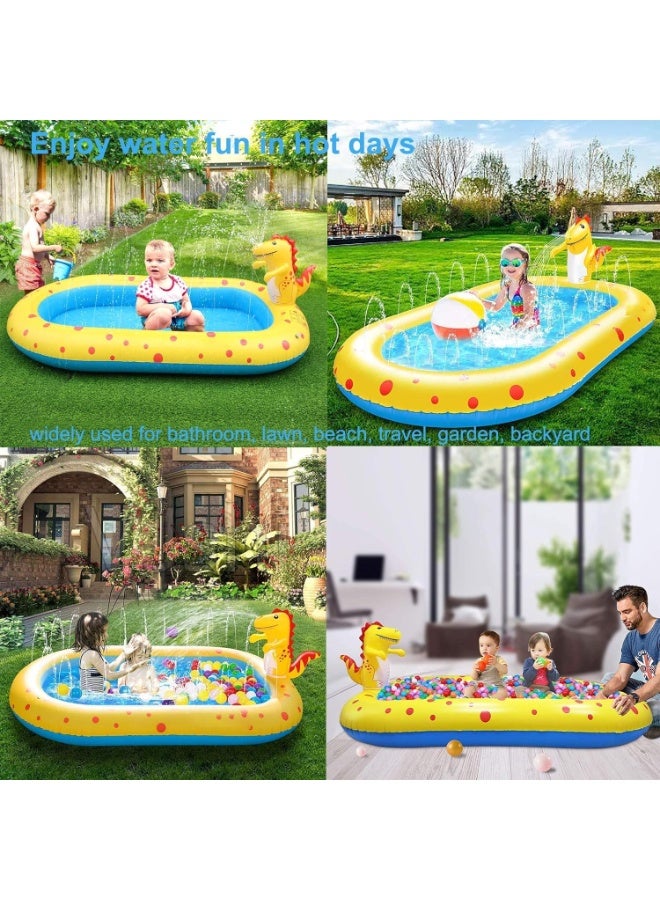 TAPIT Inflatable Swimming Pool for Kids with Sprinkler, Funny Blow up Pool 170*103*65cm Full-Sized Family for Backyard, Summer Water Party - Image 3